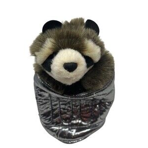 Folkmanis Raccoon In Trash Can Hand Puppet Plush Please Recycle Garbage Can